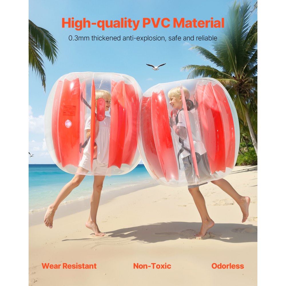 VEVOR 2-Pack 3FT/0.9M Inflatable Bumper Balls PVC Body Sumo Zorb Ball Outdoor