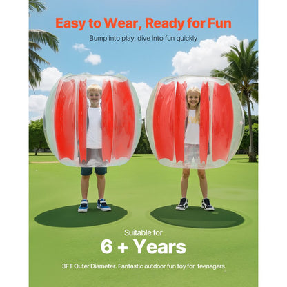 VEVOR 2-Pack 3FT/0.9M Inflatable Bumper Balls PVC Body Sumo Zorb Ball Outdoor