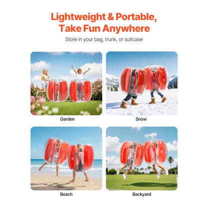 VEVOR 2-Pack 3FT/0.9M Inflatable Bumper Balls PVC Body Sumo Zorb Ball Outdoor