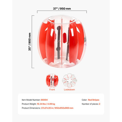 VEVOR 2-Pack 3FT/0.9M Inflatable Bumper Balls PVC Body Sumo Zorb Ball Outdoor