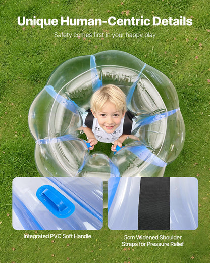 Inflatable Bumper Balls 2-Pack, 3FT/0.9M Body Sumo Zorb Ball, Durable Thick PVC Human Hamster Bubble Knocker for Outdoor Team Gaming Play, Bopper Toy for Playground Yard Park, Blue Stripes