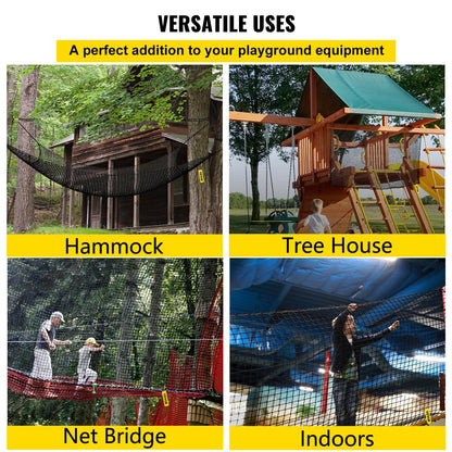 Durable 4.5m x 4.5m Outdoor Playground Climbing Net, 227kg Capacity, Black