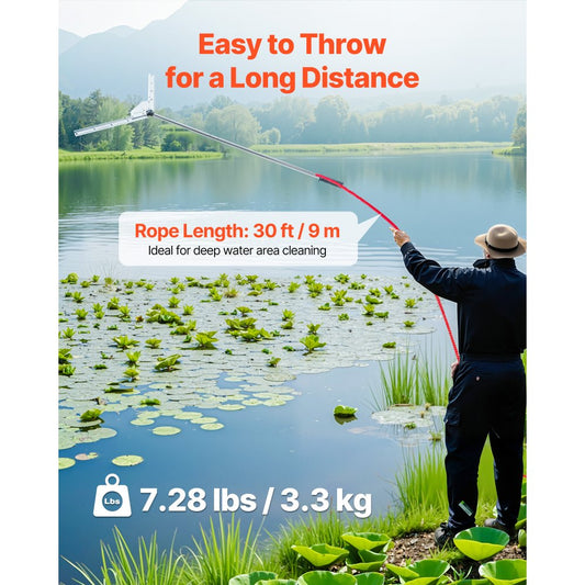 Lake Weed Cutter Pond Aquatic Plant Cutting Tool with 0.94 m Max Cut Width