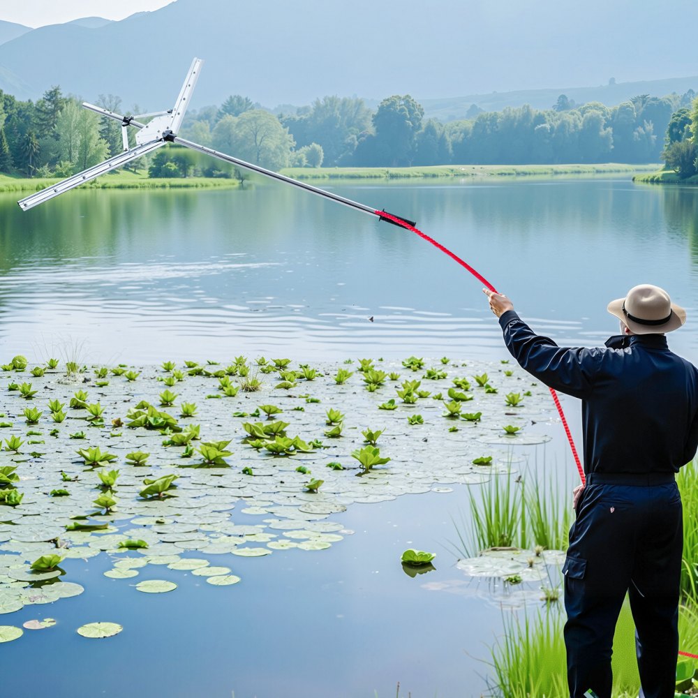 Lake Weed Cutter Pond Aquatic Plant Cutting Tool with 1.21 m Max Cut Width