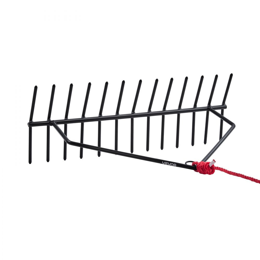 VEVOR 24x8.7 in Pond Aquatic Weed Rake Double-Sided Lake Weed Rake 30ft Rope