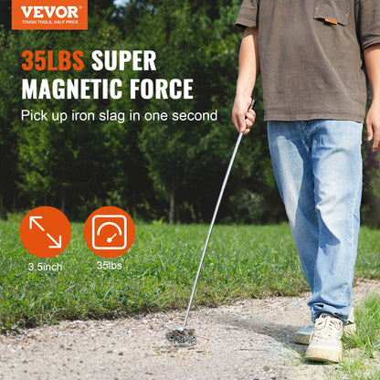Telescoping Magnetic Sweeper Tool with 15.9 kg Capacity, 0.21-0.85 m Handle