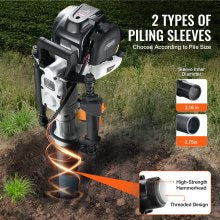 Included 55mm and 70mm piling sleeves fit different fence posts and stake sizes