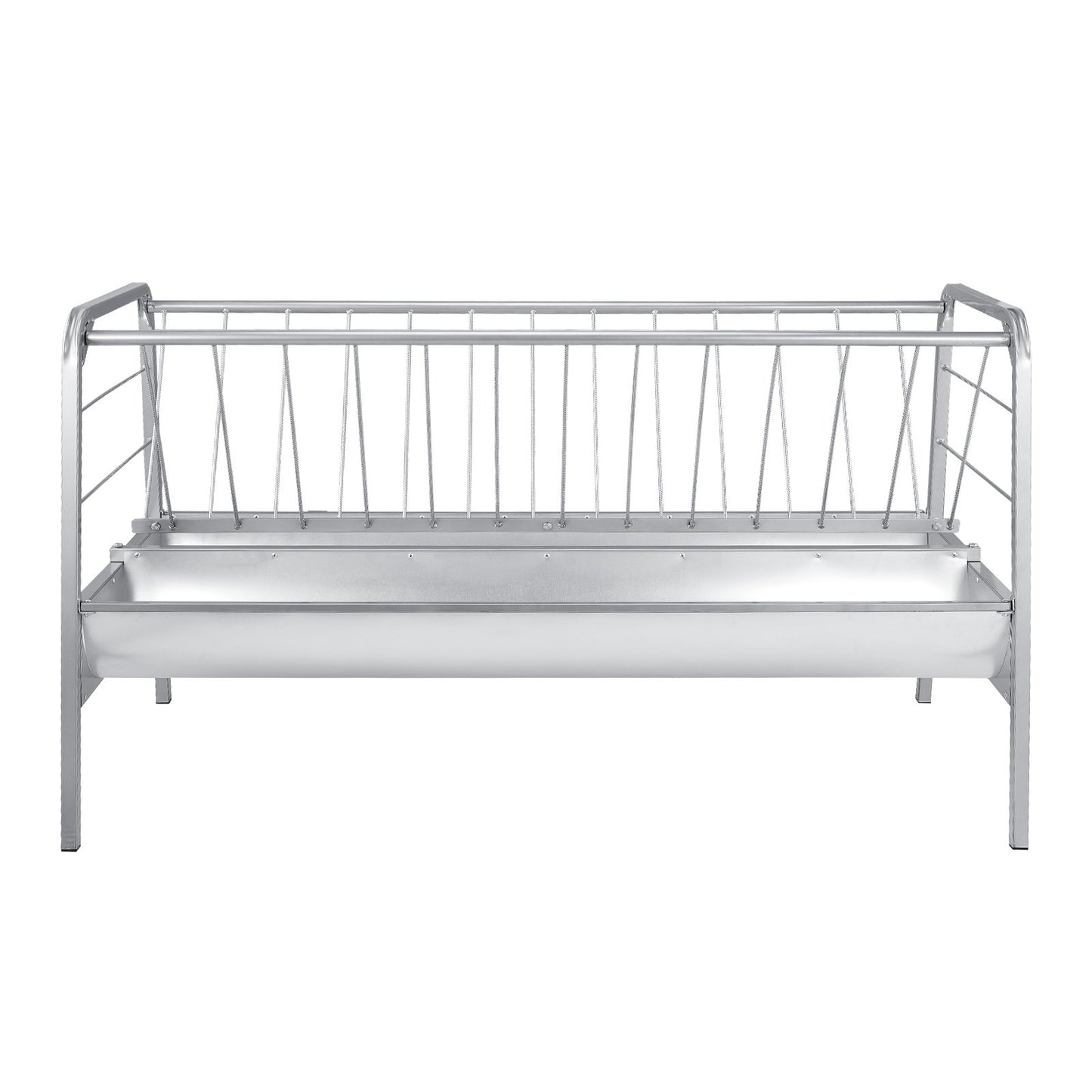 Livestock Hay Feeder, 2 in 1 Grain & Hay Feeder, 300L Capacity, 147 cm Long Goat Pasture Feeding with Deeper Feeding Pan, Heavy Duty Steel Grain Holder for Sheep Sheds, Farms, Horse Barns, Yards