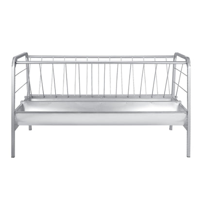 Livestock Hay Feeder, 2 in 1 Grain & Hay Feeder, 300L Capacity, 147 cm Long Goat Pasture Feeding with Deeper Feeding Pan, Heavy Duty Steel Grain Holder for Sheep Sheds, Farms, Horse Barns, Yards