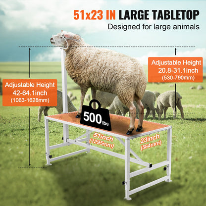 VEVOR Goat & Sheep Stand, 51x23 inch Livestock Stand, Metal Livestock Milking and