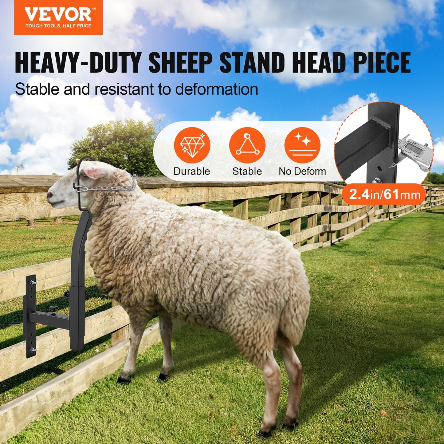 Adjustable Livestock Trimming Stand for Goats & Sheep, 0.24-0.32 m Height
