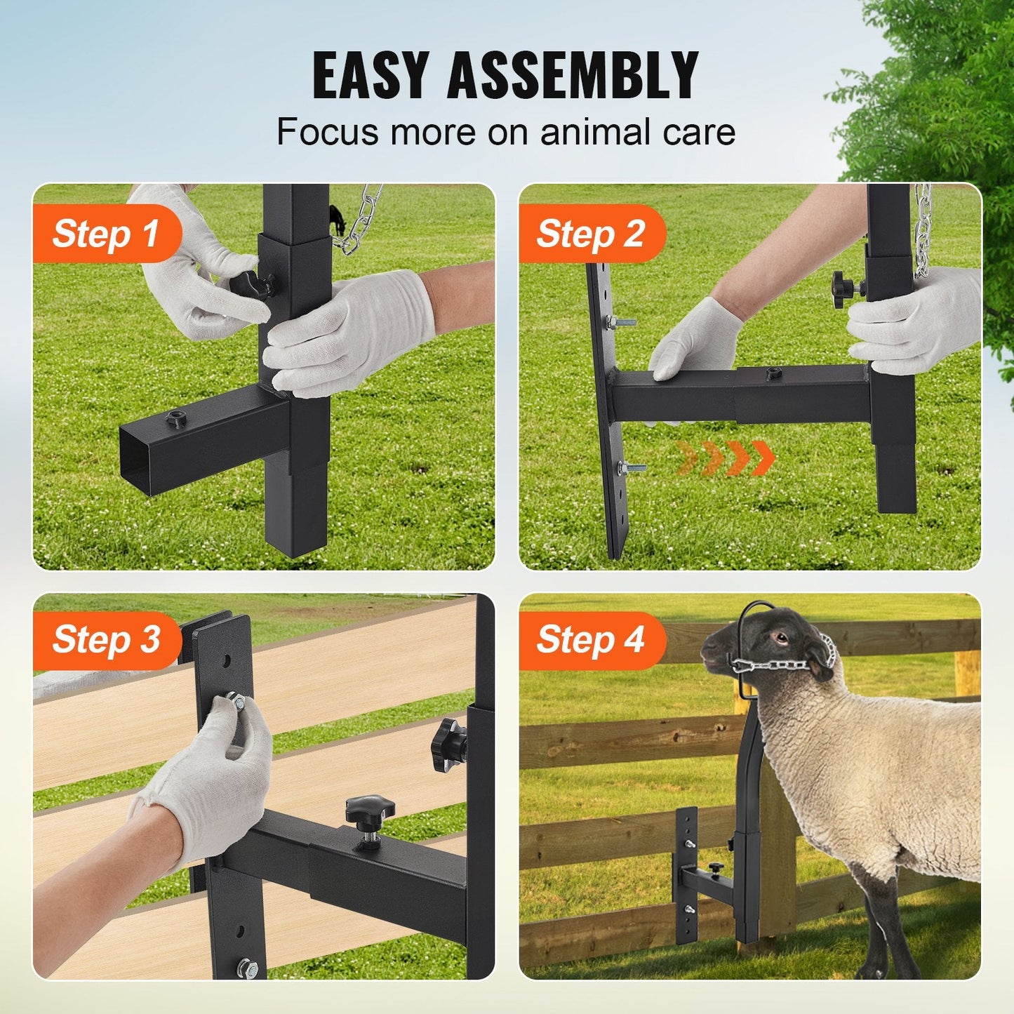 Adjustable Livestock Trimming Stand for Goats & Sheep, 0.24-0.32 m Height