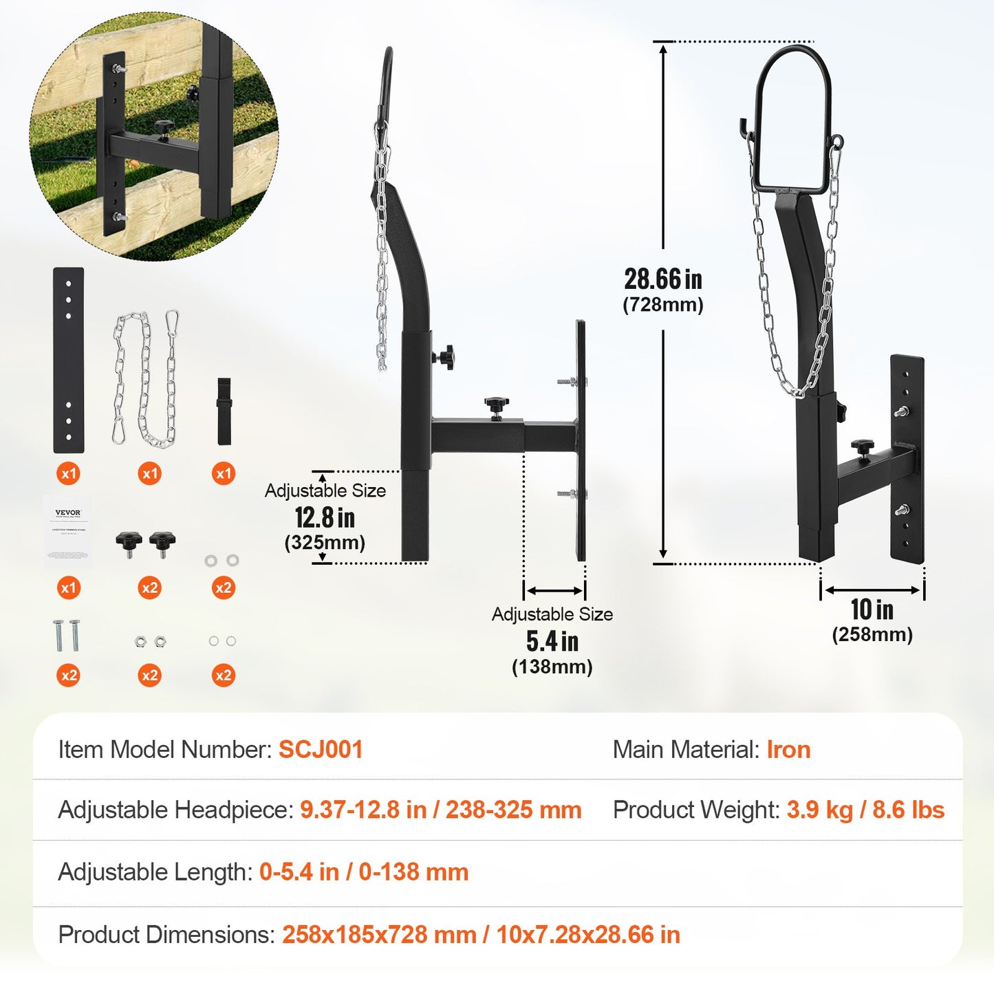 VEVOR Livestock Trimming Stand, Goat & Sheep Stand 9.37-12.8 inch Adjustable Height