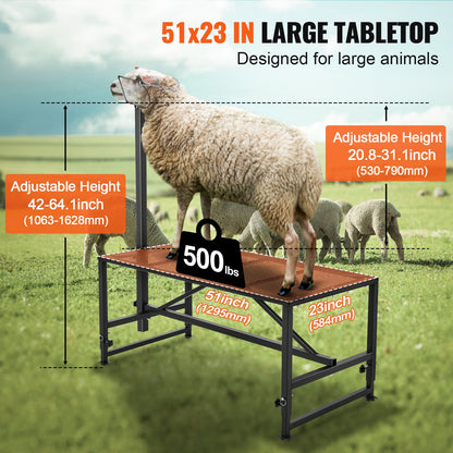 VEVOR Goat & Sheep Stand, 51x23 inch Livestock Stand, Metal Livestock Milking and
