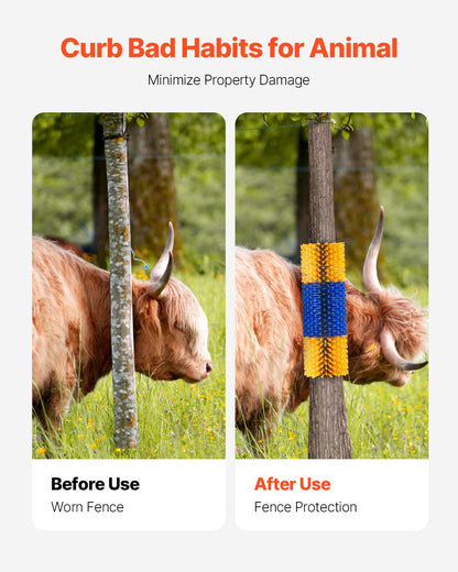 VEVOR Livestock Scratching Brush 4Pcs Itch Relief Horse Scratcher Brush 20 in