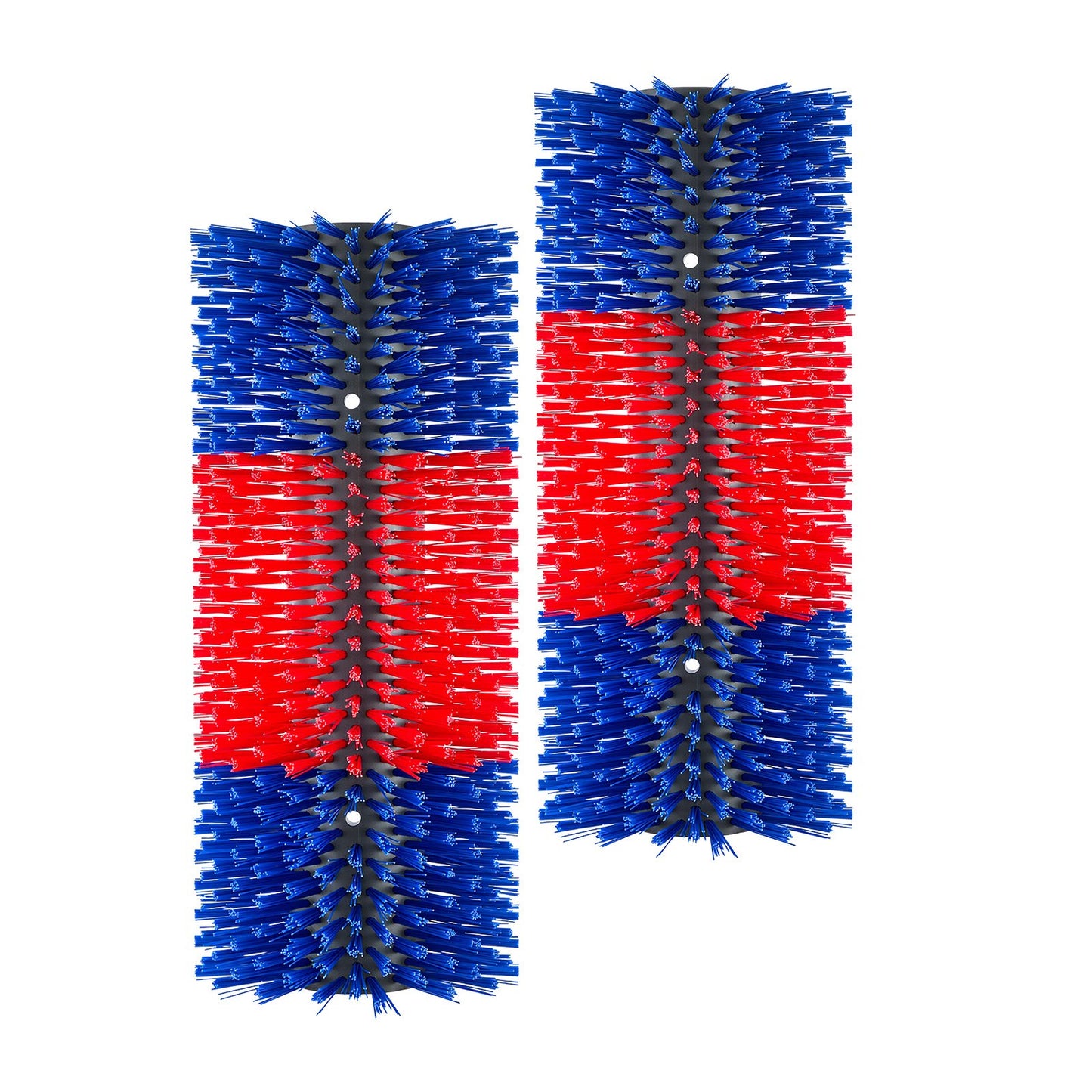 Livestock Scratching Brush, 2PCS Goat Scratcher Brush Post with 8 Screws, 430 x 190 mm Cow Scratcher for Back Itch Relief, Massage Grooming Scratch Tool for Horse Cattle Sheep Pig, Blue & Red