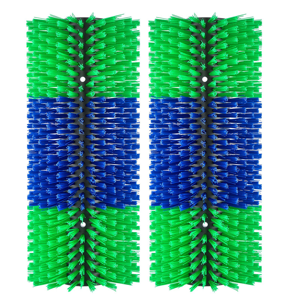 Livestock Scratching Brush, 2PCS Goat Scratcher Brush Post with 8 Screws, 430 x 190 mm Cow Scratcher for Back Itch Relief, Massage Grooming Scratch Tool for Horse Cattle Sheep Pig, Green & Blue