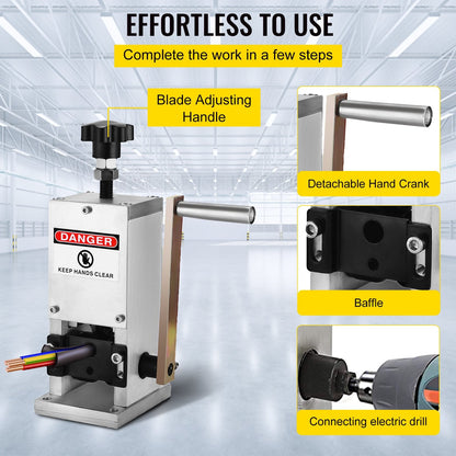 Manual Wire Stripping Tool, 1.5-25mm, Aluminum, 1 Blade, 5.85 kg, SD-25 Model