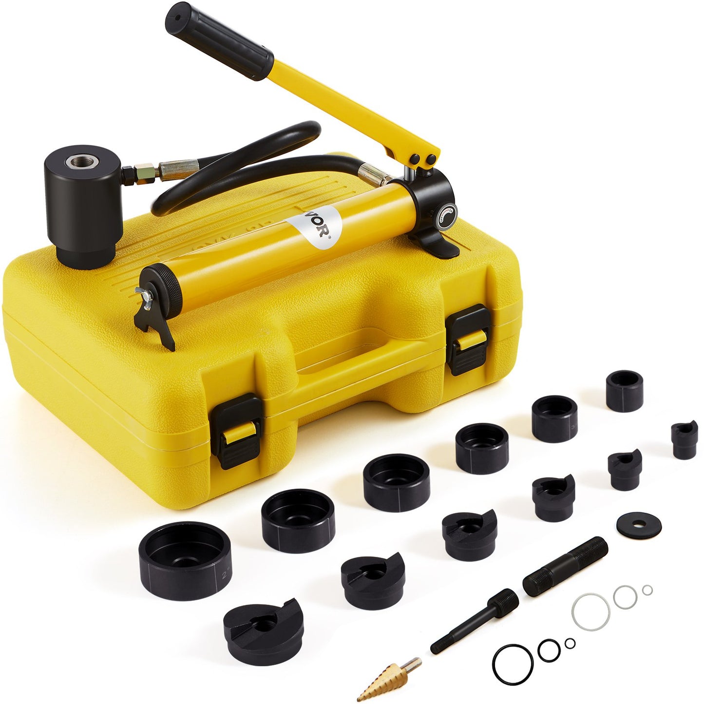 VEVOR 10 Ton Hydraulic Knockout Punch Kit, 1/2" to 2" Conduit Hole Cutter Set, KO