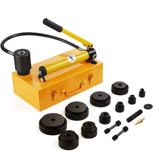 VEVOR 15 Ton Hydraulic Knockout Punch Kit, 1/2" to 4" Conduit Hole Cutter Set, KO