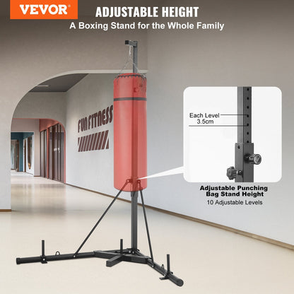 Adjustable Steel Punching Bag Stand with Weighted Base, 181 kg Capacity