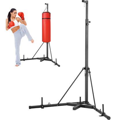 Adjustable Steel Punching Bag Stand with Weighted Base, 181 kg Capacity