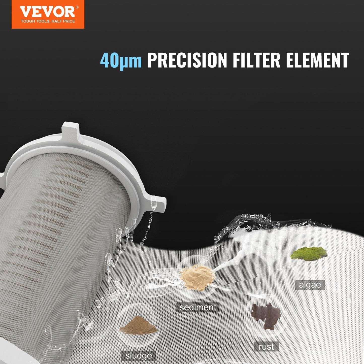 40 Micron Whole House Sediment Filter for Well Water, 0.97m x 0.66m x 1.98m