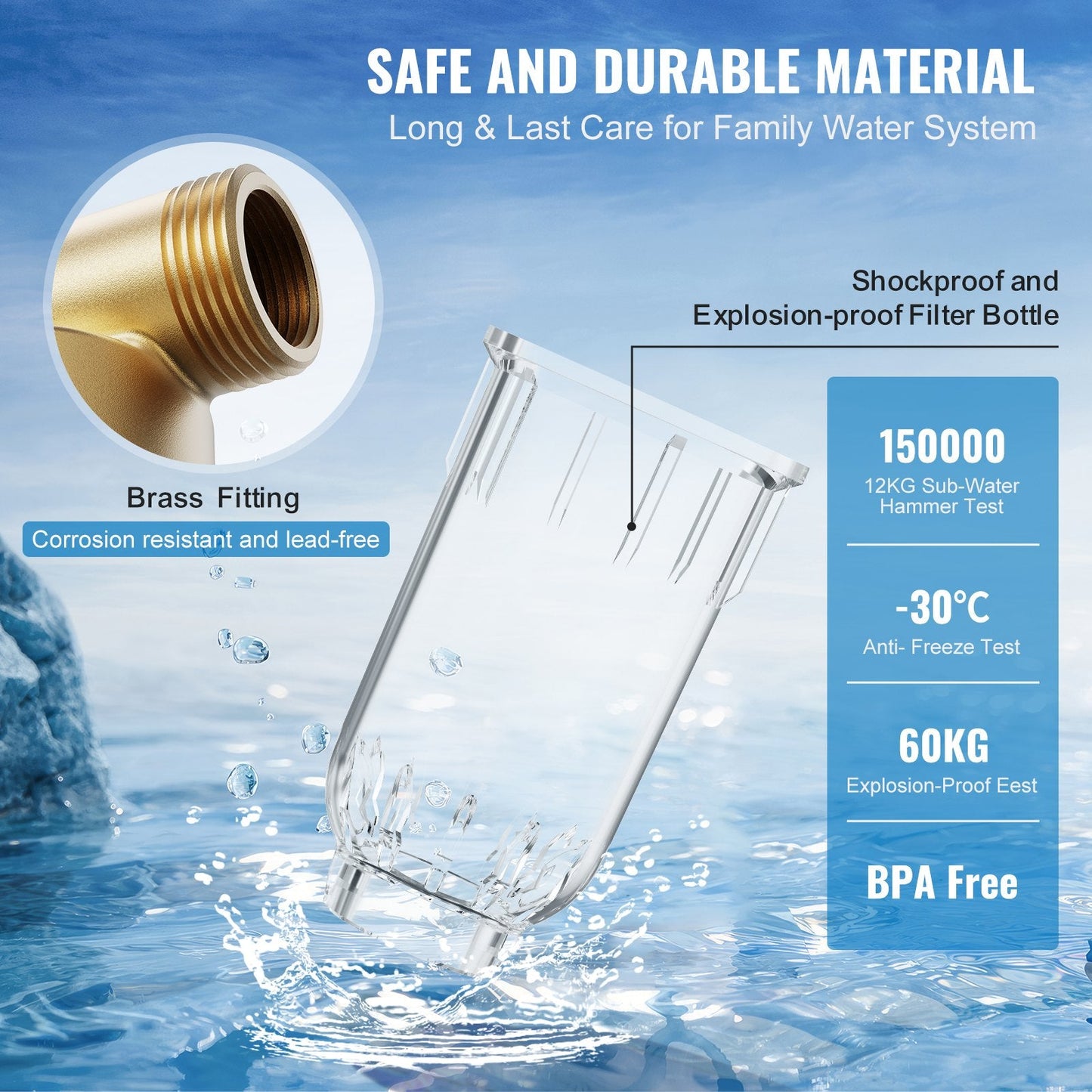 40 Micron Whole House Sediment Filter for Well Water, 0.97m x 0.66m x 1.98m