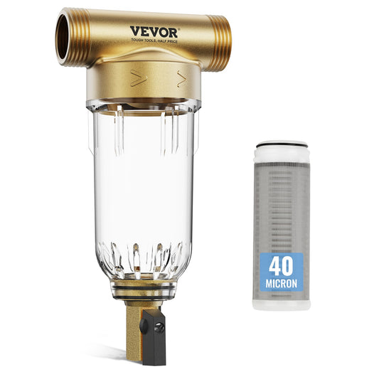 VEVOR Spin Down Filter, 40 Micron Whole House Sediment Filter for Well Water, 3/4"