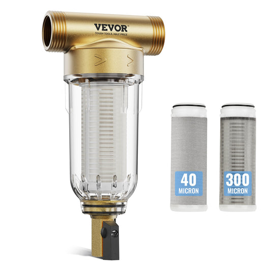 VEVOR Spin Down Filter, 40 Micron + 30 Micron Fine Filtration, Whole House Sediment