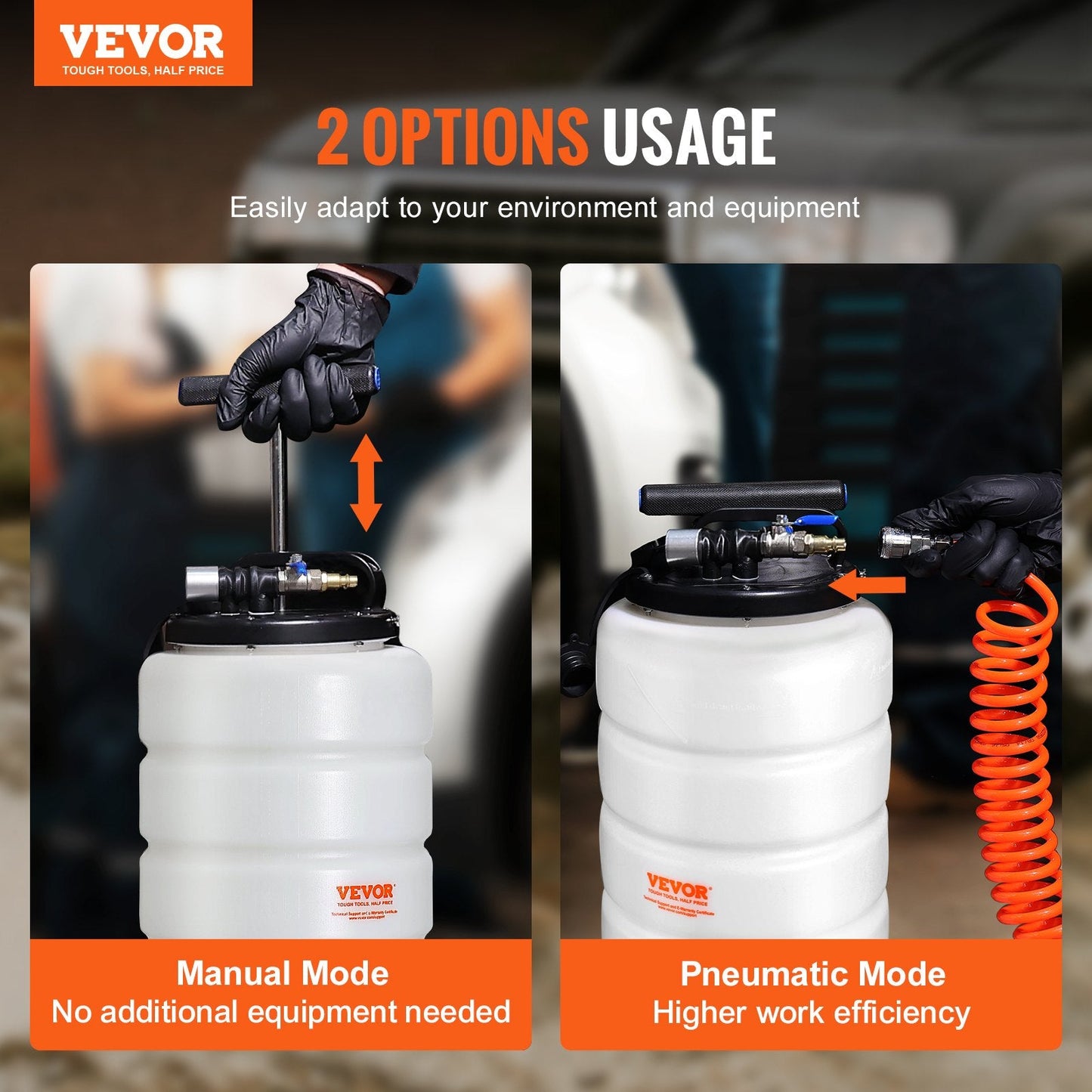 15L Pneumatic/Manual Oil Extractor Pump with Suction Hose for Automotive Use