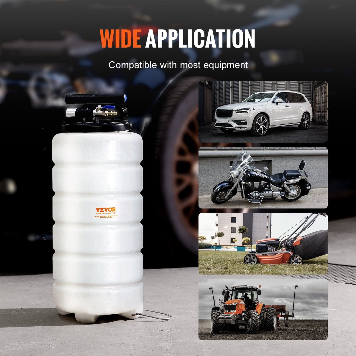15L Pneumatic/Manual Oil Extractor Pump with Suction Hose for Automotive Use