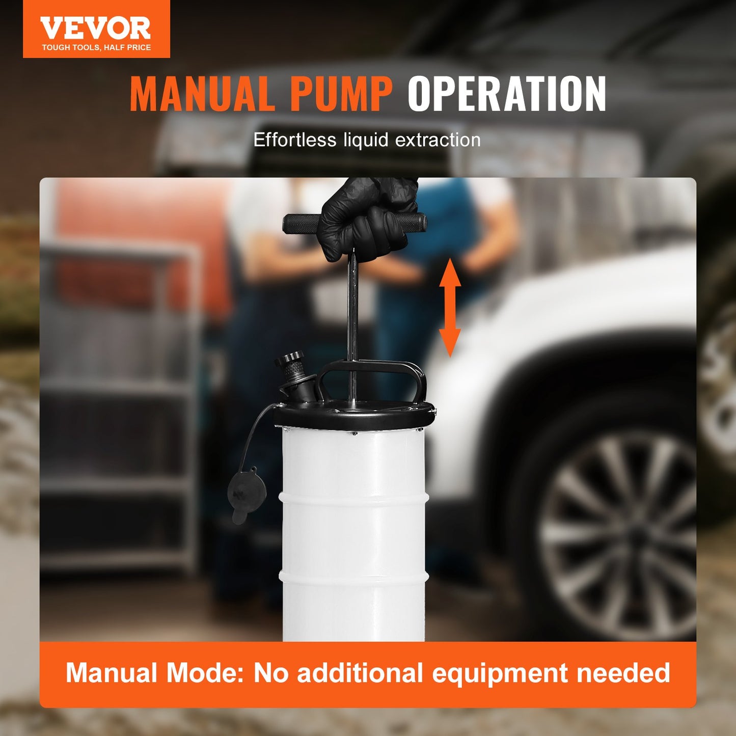 VEVOR Fluid Extractor, 6.5 Liters Capacity, Manual Hand-Operated Oil Changer Vacuum