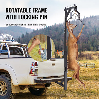 VEVOR Hitch Mounted Deer Hoist, 400 lbs Load Capacity, Hitch Game Hoist, Truck Hitch
