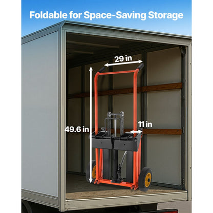 VEVOR Material Lift Winch Stacker 205 kg Pallet Truck Dolly 1000 mm Lift