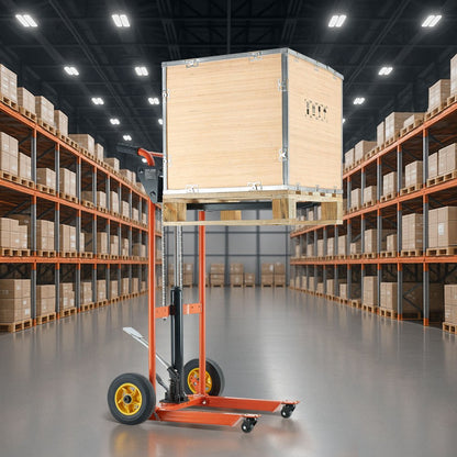 VEVOR Material Lift Winch Stacker 205 kg Pallet Truck Dolly 1000 mm Lift