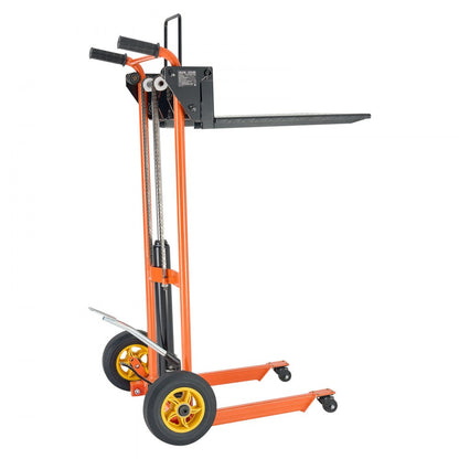 VEVOR Material Lift Winch Stacker 205 kg Pallet Truck Dolly 1000 mm Lift