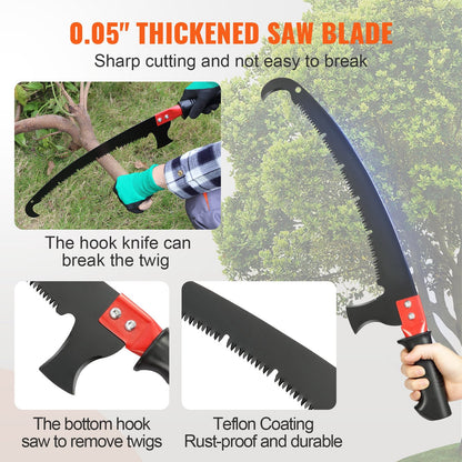 Manual Telescopic Tree Pruner with Aluminum Pole, 1.5-6.1m, Sharp Blade