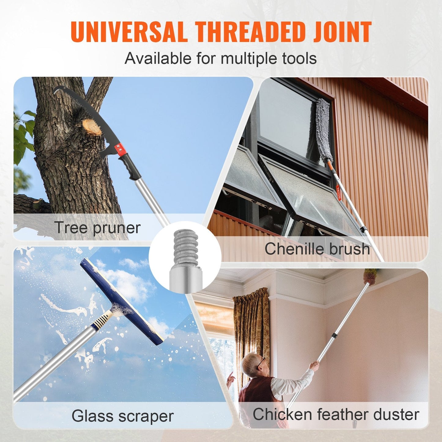Manual Telescopic Tree Pruner with Aluminum Pole, 1.5-6.1m, Sharp Blade