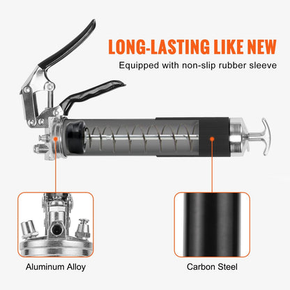 Heavy Duty Pistol Grip Grease Gun with 0.5m Hose and 400 CC Capacity