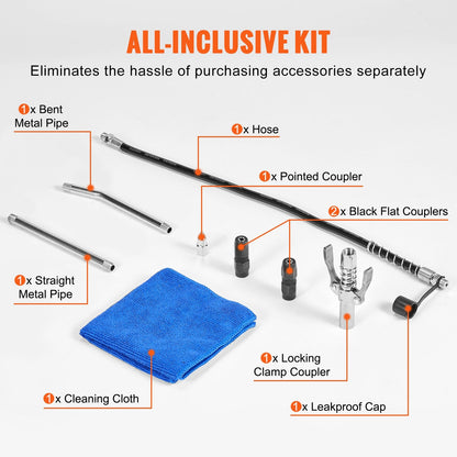 Heavy Duty Pistol Grip Grease Gun with 0.5m Hose and 400 CC Capacity