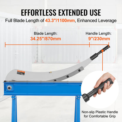 VEVOR 800mm Manual Hand Plate Shear for Metal Sheet Processing, Benchtop Cutter