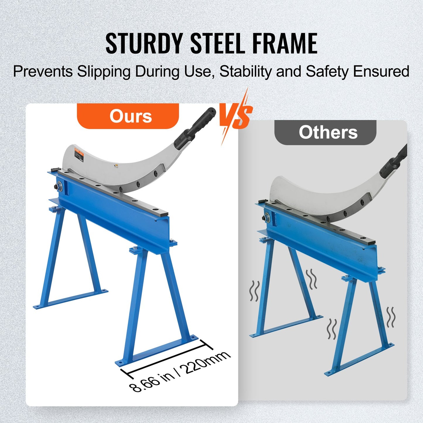VEVOR 800mm Manual Hand Plate Shear for Metal Sheet Processing, Benchtop Cutter