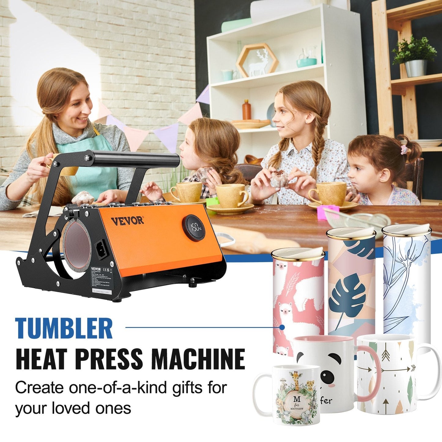Mug Heat Press for Sublimation Printing, Fits 0.3-0.9m Cups, 7kg, Black