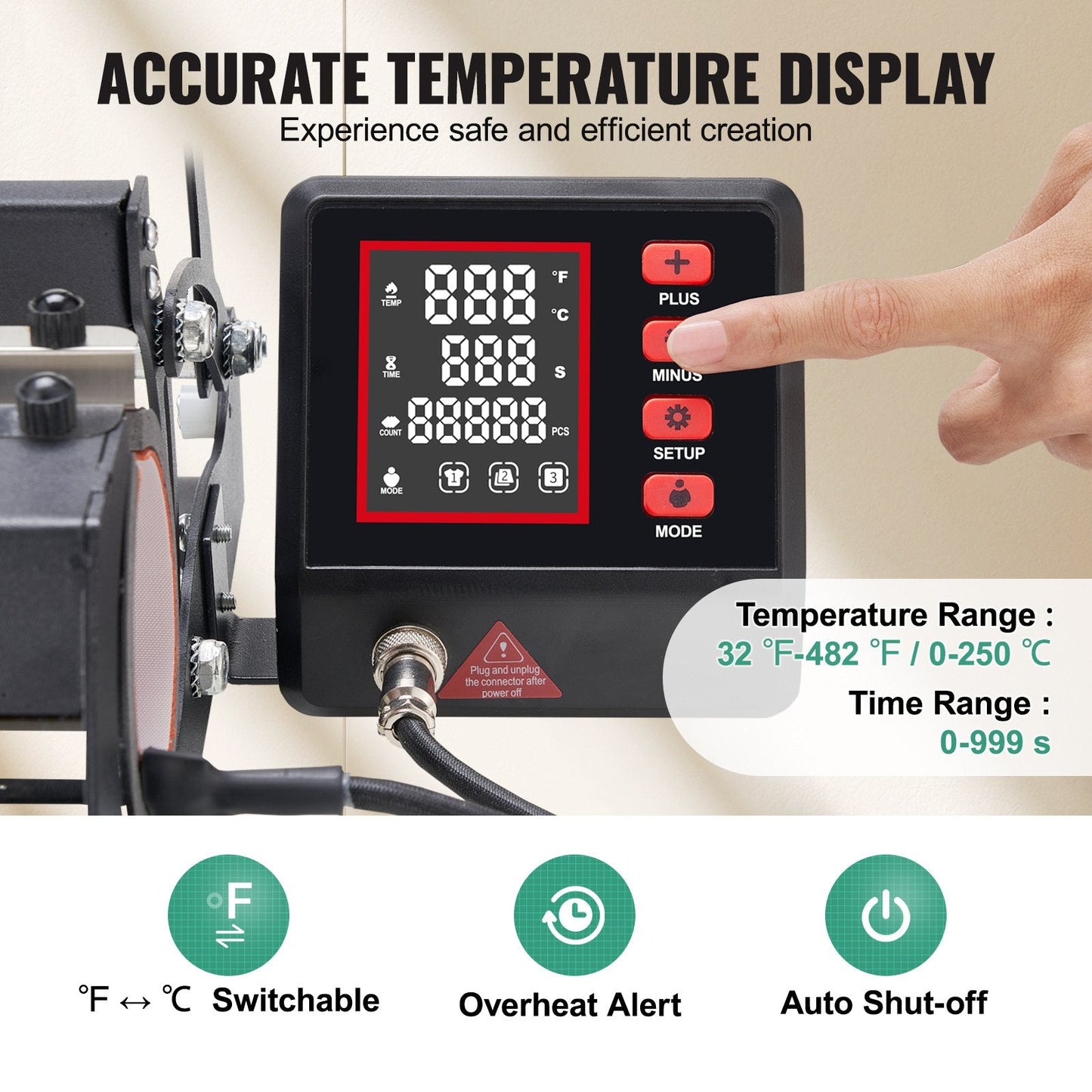 Sublimation Mug Heat Press Machine for 0.3-0.9L Tumblers, Black, 5.2 kg