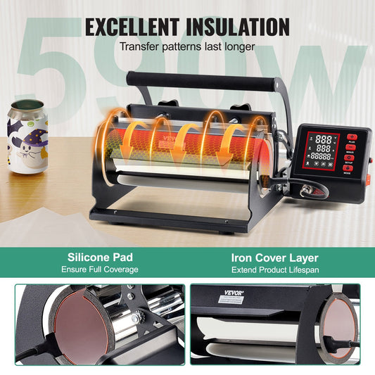 Sublimation Mug Heat Press Machine for 0.3-0.9L Tumblers, Black, 5.2 kg
