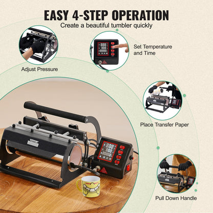 Sublimation Mug Heat Press Machine for 0.3-0.9L Tumblers, Black, 5.2 kg
