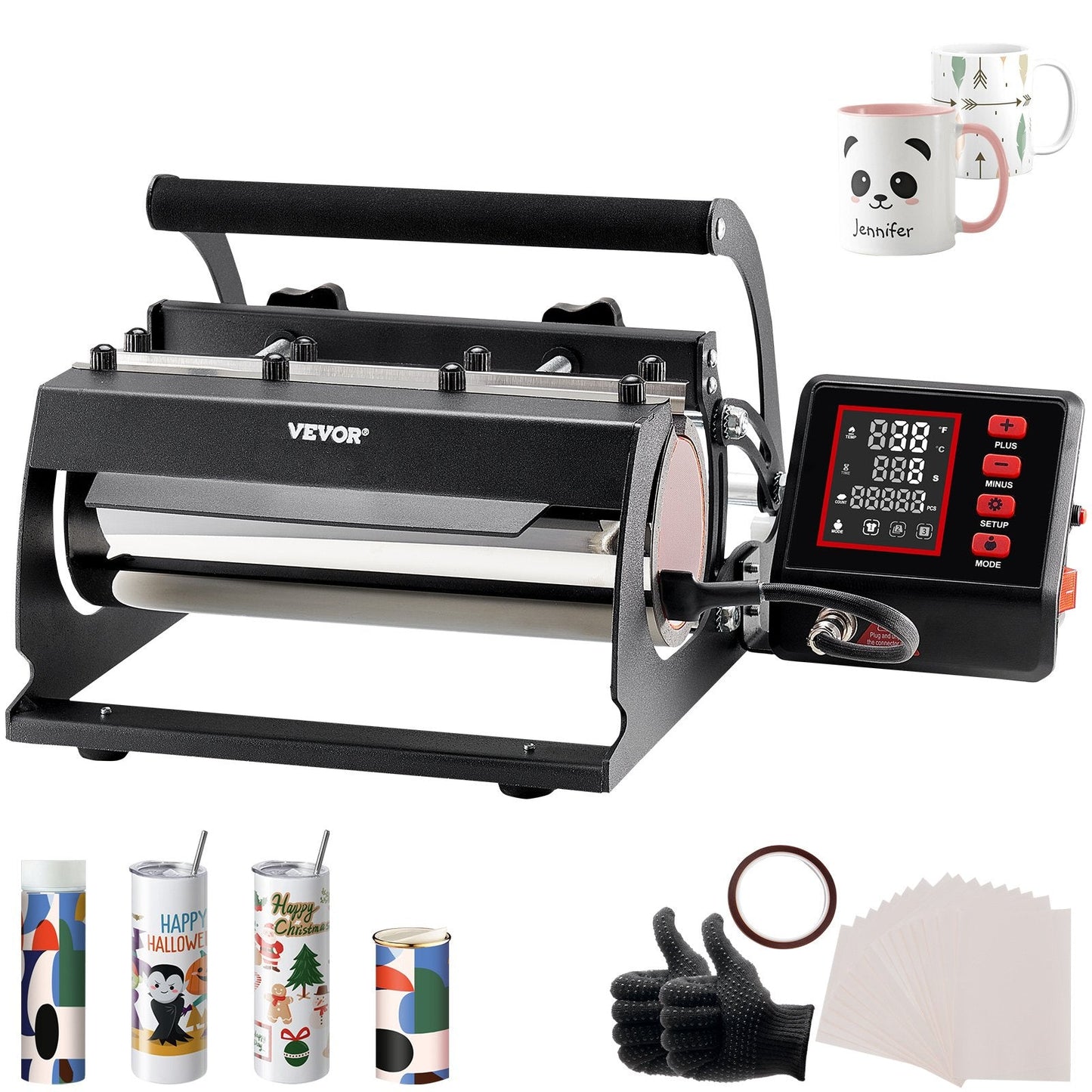 Sublimation Mug Heat Press Machine for 0.3-0.9L Tumblers, Black, 5.2 kg
