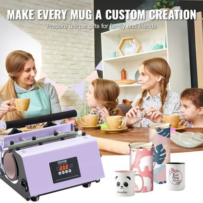 Purple Tumbler Heat Press Machine, 11-30oz Capacity, Precise Digital Control