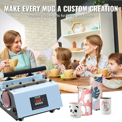 Blue Tumbler Heat Press Machine for 0.32-0.89L Mugs, Rapid Sublimation